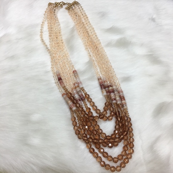 Brown Topaz & Champagne Bead 7-Strand Necklace - Picture 3 of 7
